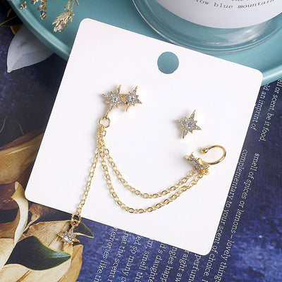 Aretes Asimétricos Diamante Meteor - Estilo Temperamento Dongdaemun - Image 4