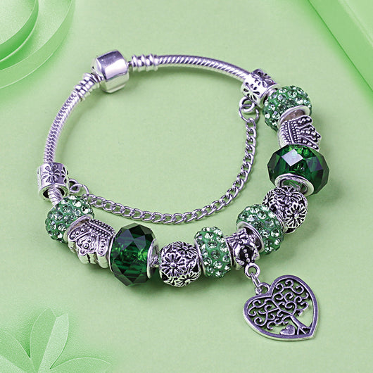 Pulsera de Cristal Verde Jade - Accesorio Versátil para Mujer