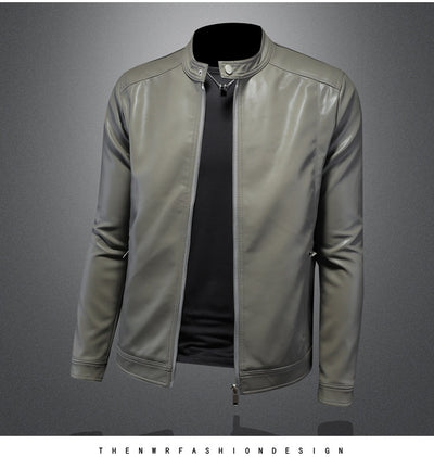 Chaqueta de Cuero Motociclista Slim Fit para Otoño Invierno - Image 17