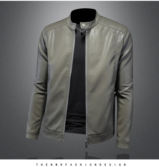 Chaqueta de Cuero Motociclista Slim Fit para Otoño Invierno - Image 17