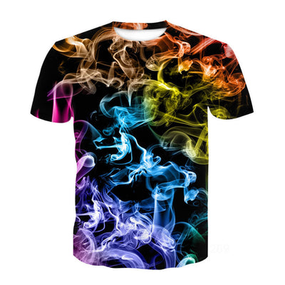 Playera Pareja Efecto Humo 3D Cuello Redondo Manga Corta Unisex - Image 5