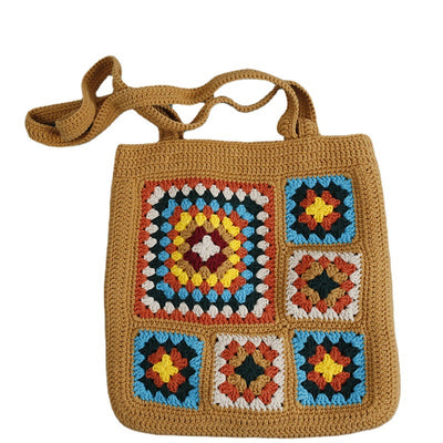 Bolso de Hombro con Patrón Cuadros en Lana - Image 5