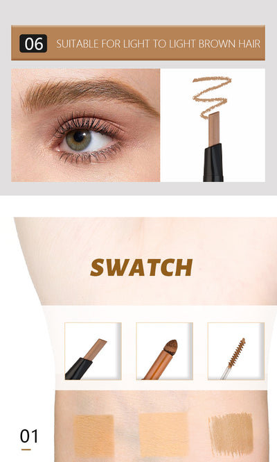 Lápiz de Cejas Triangular Doble Punta Impermeable 3 en 1 - Image 19