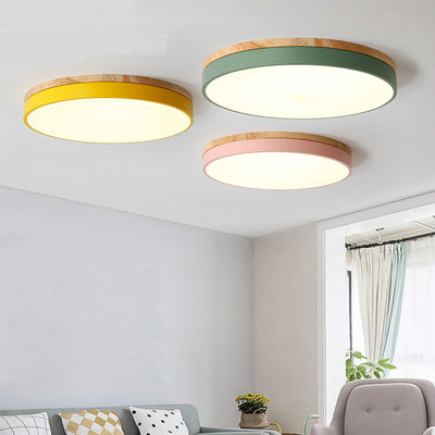 Lámpara de Techo Redonda de Madera - Iluminación Cálida para Dormitorio y Sala - Image 31