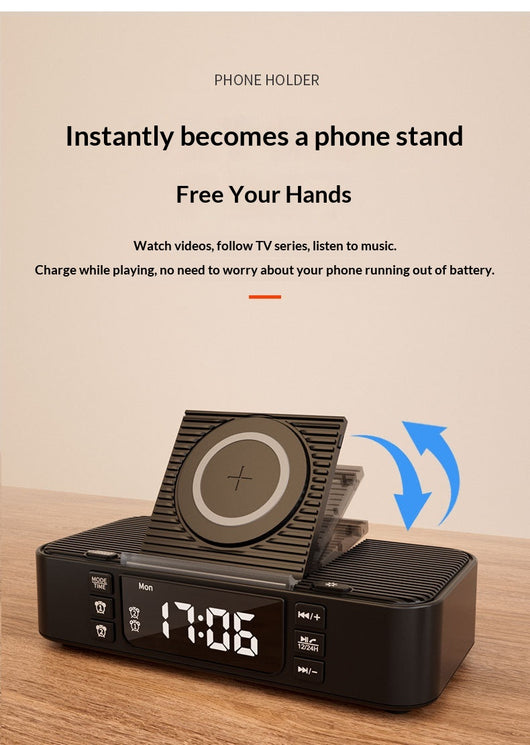 Lámpara Nocturna Inteligente con Carga Inalámbrica y Parlantes Bluetooth Duales - Image 20