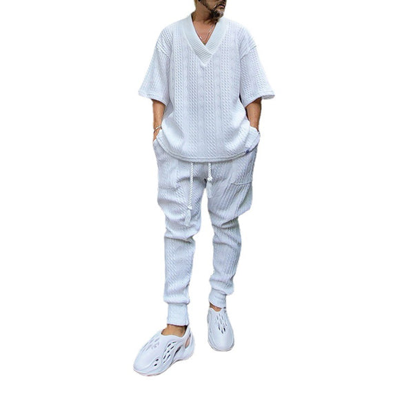 Men's Casual Set: Loose Short-Sleeve T-Shirt + Pants