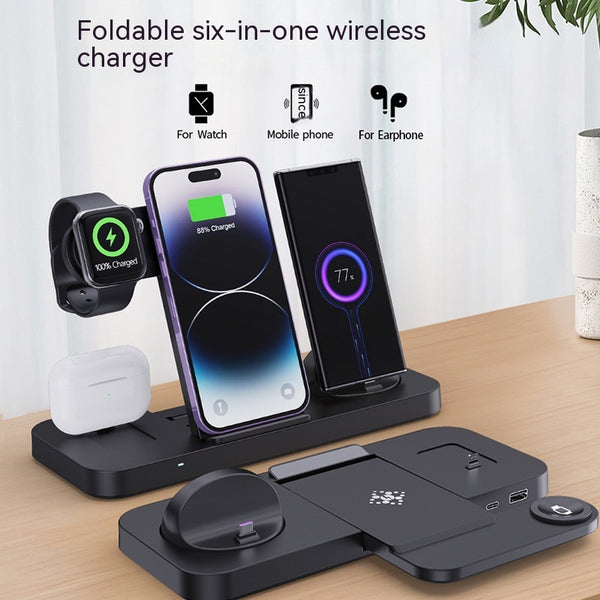 Cargador Inalámbrico Plegable 6 en 1 Multifuncional