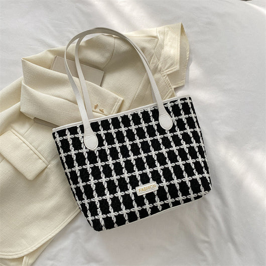 Bolso Tote Cuadros Asimétrico - Diseño Minimalista