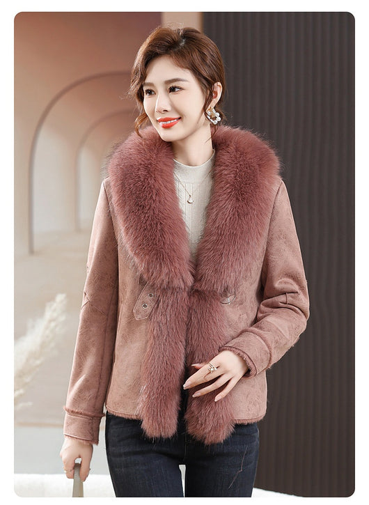 Abrigo Corto para Mujer con Cuello de Piel - Elegancia Invernal - Image 24