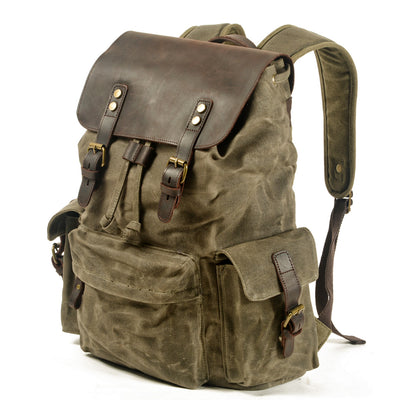 Mochila Casual para Hombre de Lona Encerada - Estilo Moderno con Compartimento para Laptop - Image 4