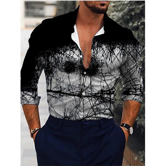 Camisa de Manga Larga con Estampado Degradado 3D - Image 12