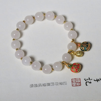 Pulsera de Jade Hetian con Perlas de Loto y Colgante Bestia Dorada - Image 3