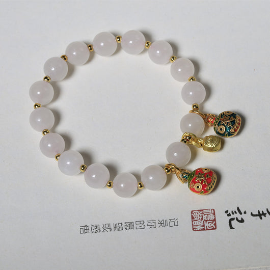 Pulsera de Jade Hetian con Perlas de Loto y Colgante Bestia Dorada - Image 3