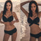 Bikini de Playa Fruncido con Soporte de Pecho Pequeño