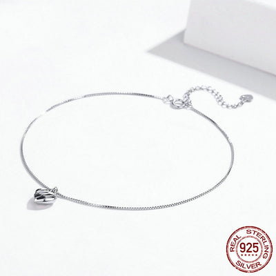 Pulsera de Tobillo en Plata Esterlina con Dije de Amor Plateado - Image 5