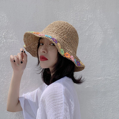Sombrero Plegable con Flores para el Sol - Gorro Pescador Transpirable Playa - Image 4