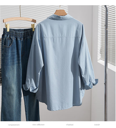Camisa Casual de Algodón Talla Grande con Efecto Reductor - Image 12