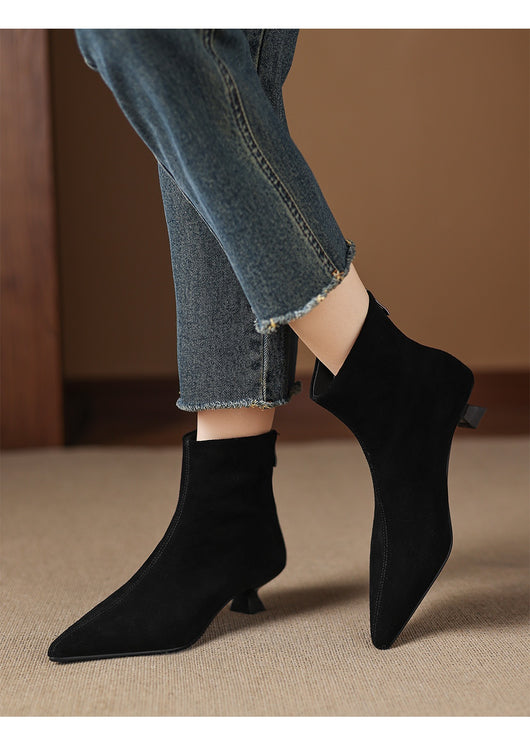 Botas Tobilleras de Gamuza Ante con Punta Fina para Mujer - Image 25