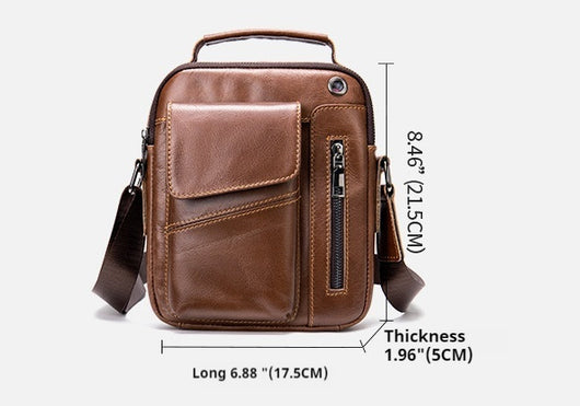 Bolso Crossbody de Cuero Minimalista para Hombre - Image 14