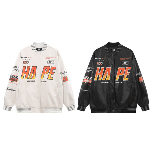 Chaqueta de Cuero PU para Motociclista con Costuras y Estampado - Image 6