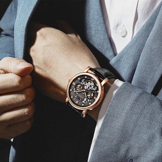 Reloj de Cuero Impermeable con Esfera Luminosa para Hombre - Image 2
