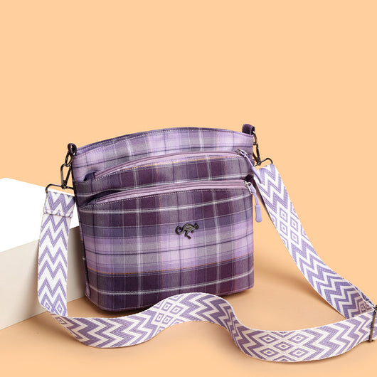 Bolsa Bandolera Escolar de Cuadros Artísticos Gran Capacidad para Mujeres - Image 3