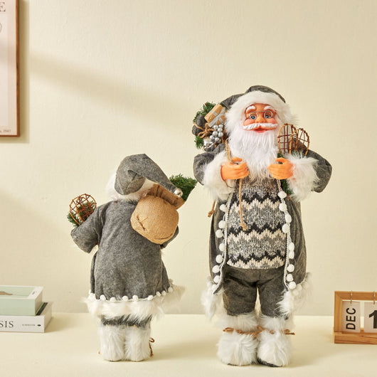 Adornos Navideños Nórdicos Reno Rudolf con Rayas Plateadas - Image 2