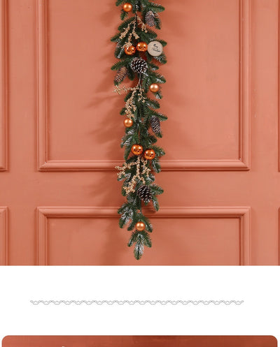 Guirnalda Navideña de Ratán con Cuerno - Decoración Colgante para Puerta y Pared - Image 13