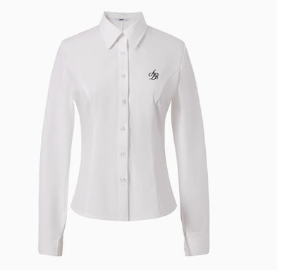 Blusa Universitaria a Rayas con Cuello Solapa y Cintura Ajustada - Image 2