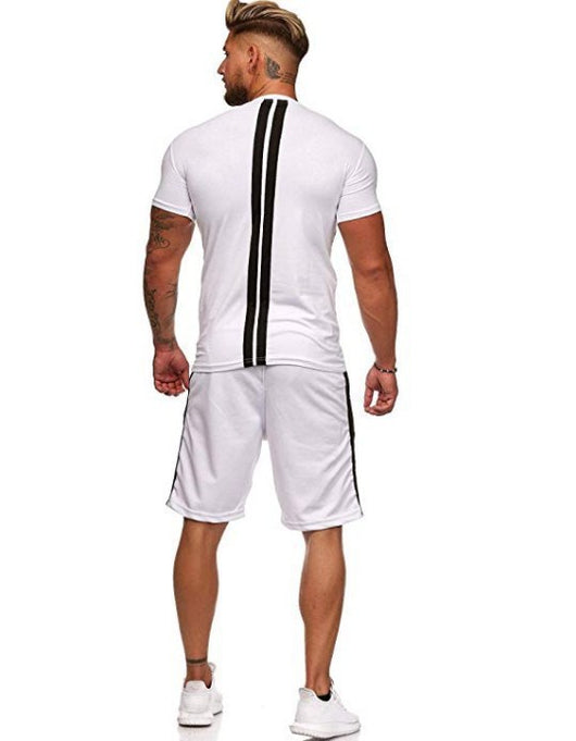 Conjunto Deportivo Hombre Rayas Casual - Shorts y Camiseta Europeo Americano - Image 9