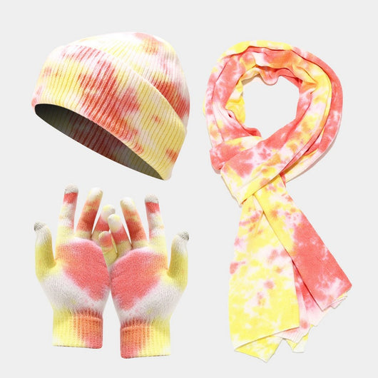 Conjunto Invierno Tie-Dye: Gorro, Guantes y Bufanda para Mujer - Image 2