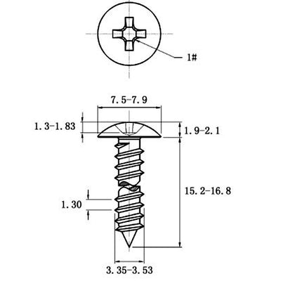 Tornillo Autorroscante de Acero Inoxidable Cabeza Ancha Tipo Champiñón - Image 70