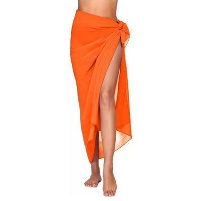 Women's navy blue chiffon sarong, long and flowing, draped over a model's arm against a white background. - Image 23