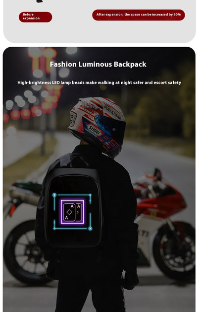 Mochila Inteligente con Pantalla LED Dinámica para Exteriores - Image 10