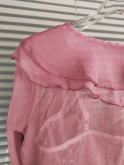 Conjunto Dos Piezas: Cardigan Chiffon con Encaje y Tirantes - Image 6