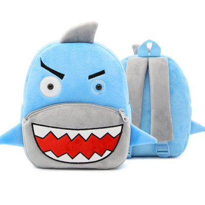Cute green plush dinosaur backpack with red spikes, a blue front pocket, and yellow horn, for kindergarten children. - Image 17