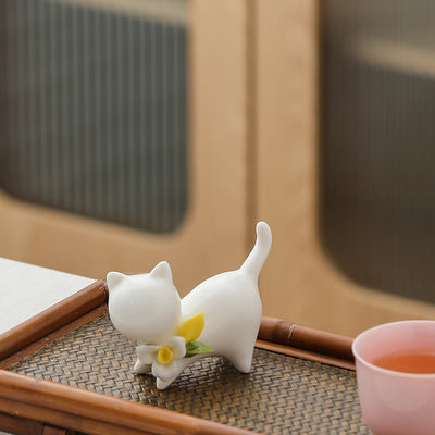 Juego de Ceremonia de Té Felino en Cerámica - Image 3