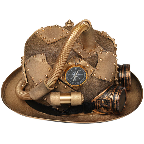 Sombrero Steampunk con Gafas y Brújula Gótica - Image 4