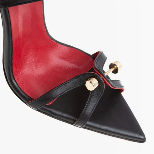 Zapatos Mujer Tacón Metal Punta Afilada Estilo Romano con Cordones - Image 5