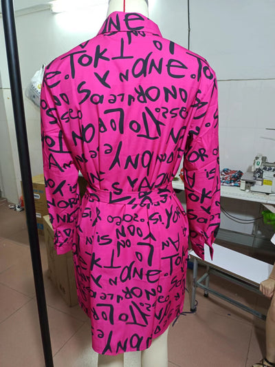 Camisa Vestido Estampada con Solapa Oversize - Image 17
