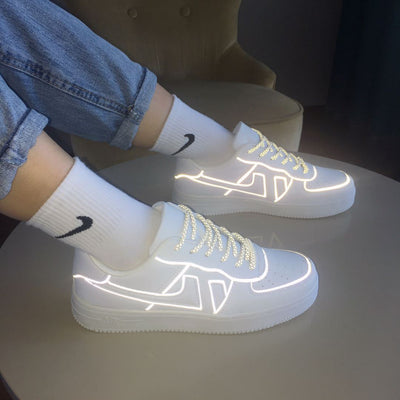 Zapatillas Deportivas Reflectantes Blancas Unisex - Image 13