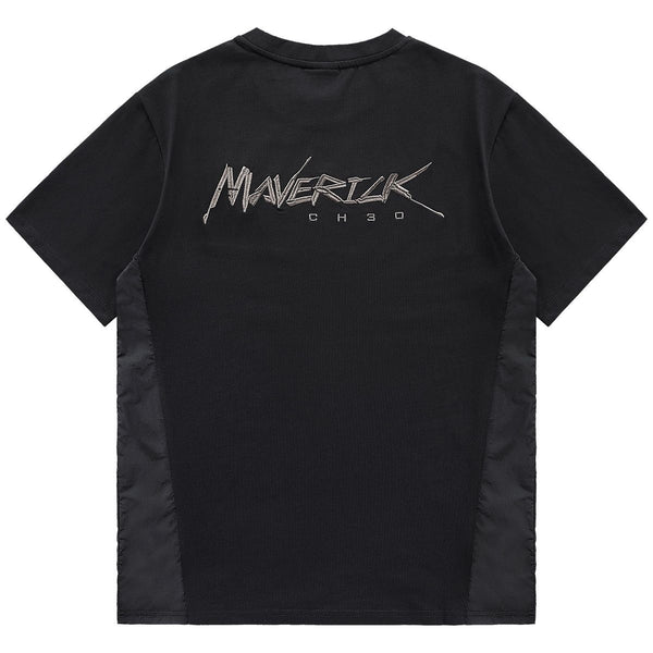 Playera de Hombre con Parches Bordados y Diseño Patchwork