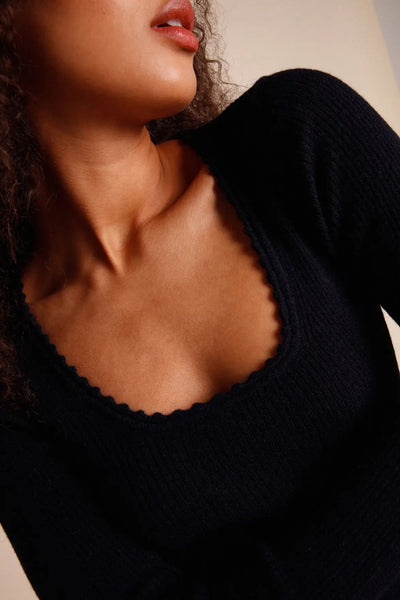Suéter Tejido Cuello Amplio Manga Larga para Mujer - Image 23