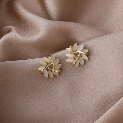 Aretes de Plata S925 Triángulo Geométrico con Ópalo para Mujer - Image 4