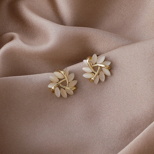 Aretes de Plata S925 Triángulo Geométrico con Ópalo para Mujer - Image 4
