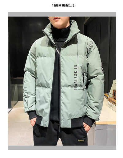 Chaqueta Acolchada de Plumón de Pato Blanco para Hombre - Cálida y Ligera - Image 9