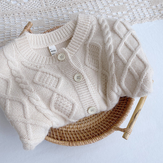 Cardigan Suéter Coreano Diamante Niño Estilo Moderno - Image 3