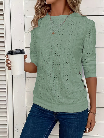 Suéter Casual de Cuello Redondo y Manga Larga para Mujer - Image 14