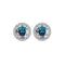 S925 Sterling Plateado Genuine Goods Moissanite Round Bag Stud Earrings Simple Graceful Colorful Azul Moissanite 1 Karat