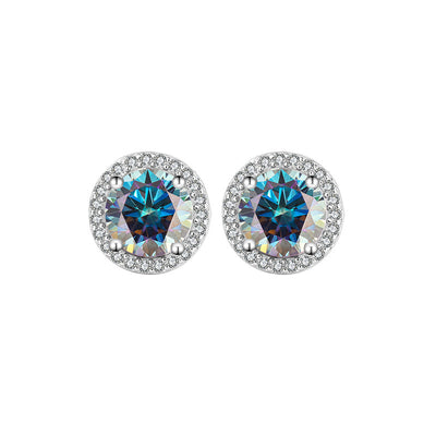 Aretes de Plata Esterlina S925 con Moissanita Redonda Genuina - Diseño Simple y Elegante - Image 9